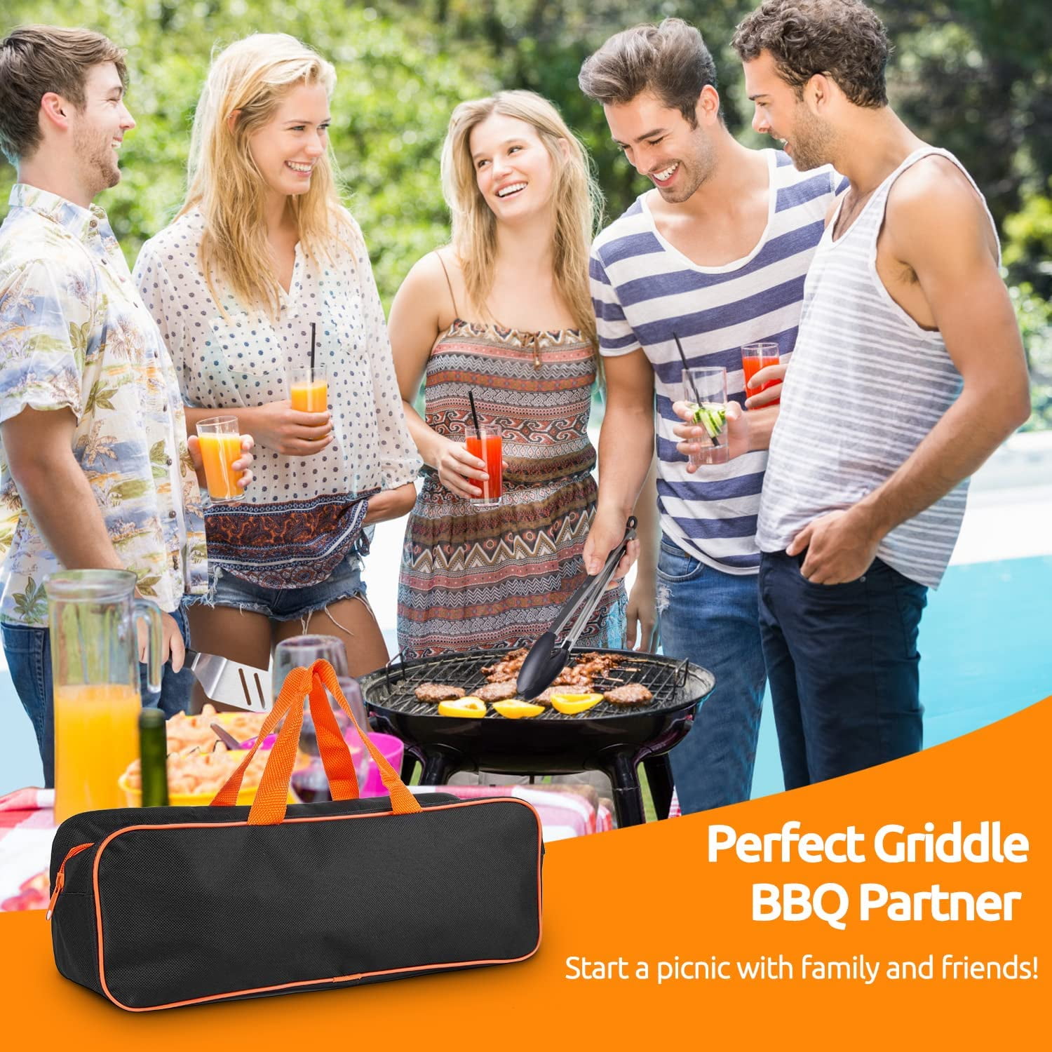 Eurhowing 38Pcs Griddle Accessories Kit, Flat Top Grill Tool Set Fit for Blackstone & Camp Chef, Stainless Steel Spatula Set with Carry Bag for BBQ Outdoor Camping