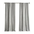 thumbnail image 2 of INK+IVY Imani Cotton Printed Window Panel with Chenille Stripe in Gray, 2 of 5