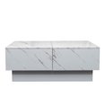 thumbnail image 2 of 39" Extendable Coffee Table, Wood Modern Rectangular Center Table with Sliding Countertop, Hidden Storage Compartment, LED Lights, for Living Room, 2 of 9