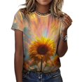 thumbnail image 3 of Sunflower T Shirts Basic T-Shirt Short Sleeve Ladies Tee Shirt Summer Graphic Clothing, 3 of 5