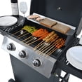 thumbnail image 2 of 34,000 BTU Propane Gas Grill, 4-Burner Stainless Steel Gas Grill w/ Two Shelves, Lid, 2 Wheels and Bottle Opener for Outdoor Patio Garden, Black, 2 of 10