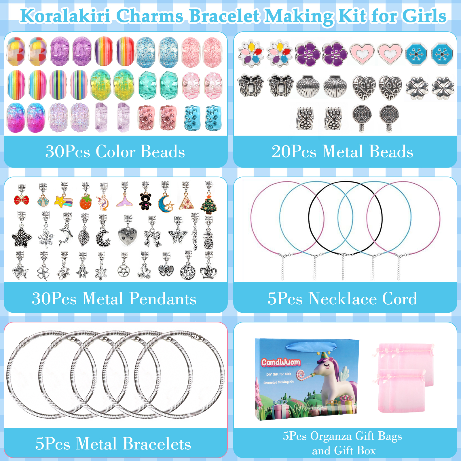 CandWuom Unicorn Charm Bracelet and Jewelry Making Kit photo 6