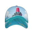thumbnail image 2 of Daiia Lighthouse Sea Port print Baseball Cap Men Women Golf Dad Hat Adjustable Original Classic Low Profile Hat Unconstructed Plain Cap, 2 of 9