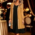 thumbnail image 2 of HongQid Women's Sheer Chiffon Cardigan, 3/4 Sleeve Open Front Duster Rhinestone Trim Edge, Lightweight Layering Jacket Wedding Formal Elegant Evening Outfit Clothing Ladies Dressy Cover Up, 2 of 7