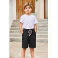 thumbnail image 4 of Arshiner Boys Linen Shorts with Elastic Waist Breathable Summer Beach Shorts for Kids, 4 of 6