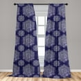 thumbnail image 5 of Ambesonne Ethnic Curtains, Floral Round Retro Ornament, Pair of 28"x84", Lavender Blue Indigo, 5 of 5