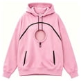 thumbnail image 4 of GIHAVUR Women'S Pet Hoodie with Cat Carrying Pocket and Hand Pockets Pullover Sweatshirt Side Zip Pocket Trendy Streetwear Top, 4 of 4