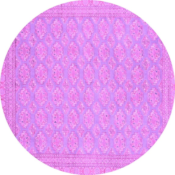 Ahgly Company Indoor Round Oriental Purple Modern Area Rugs, 6' Round