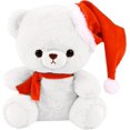 thumbnail image 1 of Pelucheria Peluche de osito navideño Blanco 18 cm, 1 of 4