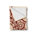 thumbnail image 2 of East Soft Flannel Fleece Throw Blanket, Round Cultural Ornament in Retro Style on Grunge Looking Backdrop, Cozy Plush for Indoor and Outdoor Use, 50" x 60", Peach and Ruby, by Ambesonne, 2 of 5