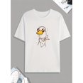 thumbnail image 2 of Camiseta con estampado de pato con gafas y bufanda, camisetas para hombre, camiseta informal de manga corta para verano, primavera y otoño, camisetas de ocio., 2 of 4