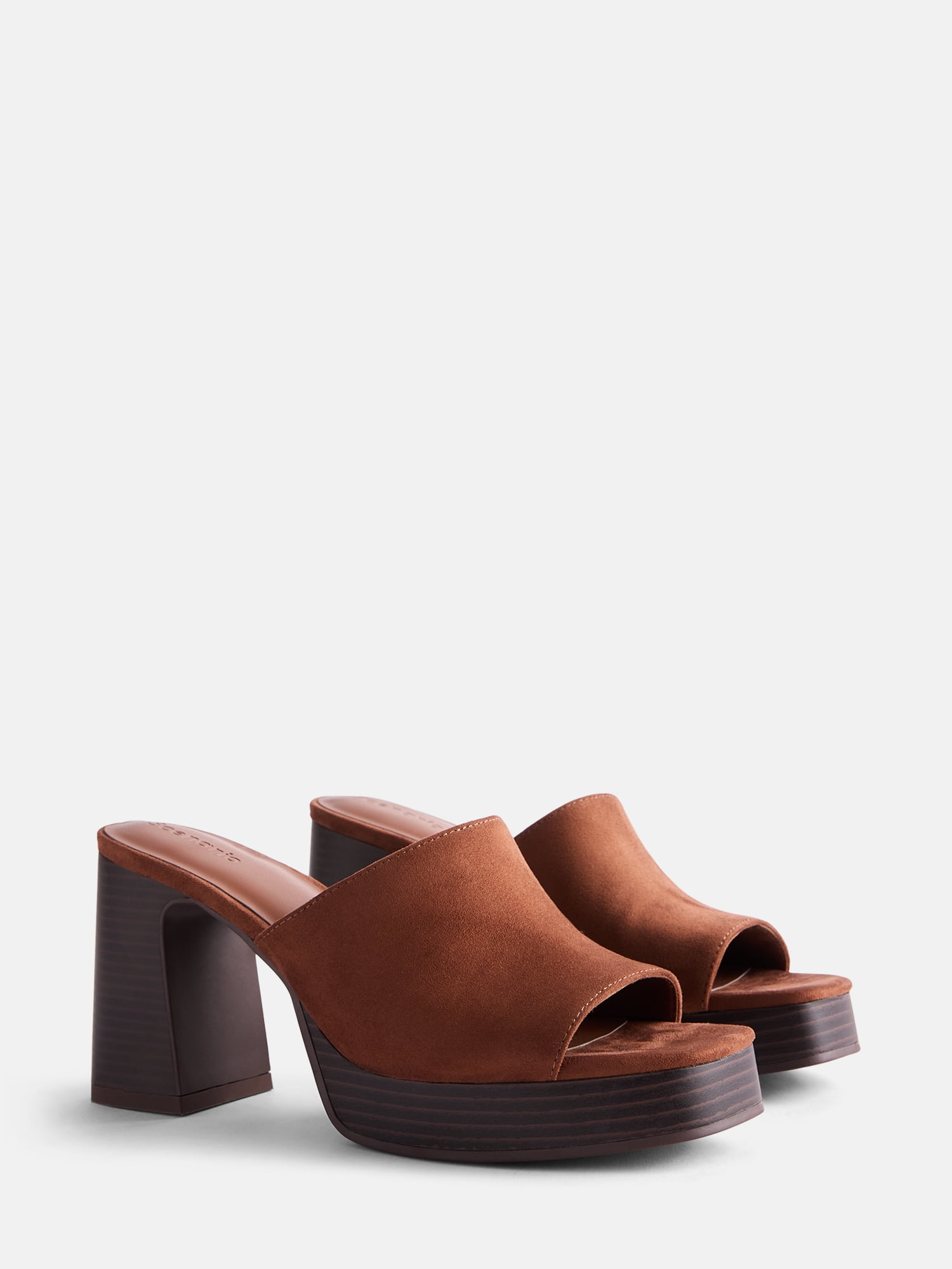 Scenario Women's Faux Suede Platform Heel Sandals