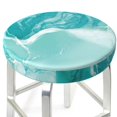 thumbnail image 3 of KLL Teal Turquoise 1 Round Bar Chair Cushion Cover 12 inch ,Bar Stool Protector with Elastic, Soft Washable, 3 of 6