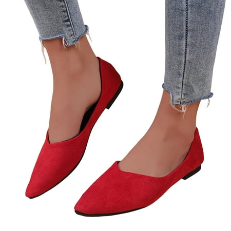 Oyedens Women Loafers Flats Dress Shoes Comfortable Pointed Toe Slip on Flat Office Work Walking Loafer