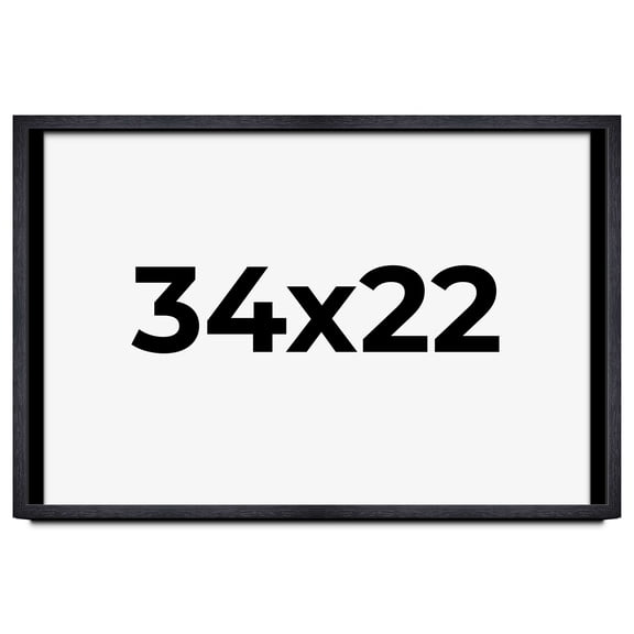 34x22 Shadow Box Frame Black | 1 Inches Deep Real Wood Farmhouse Shadowbox Display Frame | UV