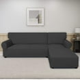 thumbnail image 7 of Easy-Going Stretch Sofa Slipcover for L-Shaped, Sectional Couch Covers for Pets(3 Seat Sofa + 3 Seat Chaise, Dark Gray), 7 of 7