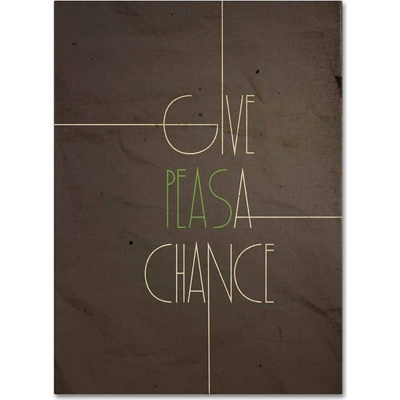 Trademark Fine Art "Give Peas a Chance" Canvas Art by Megan Romo
