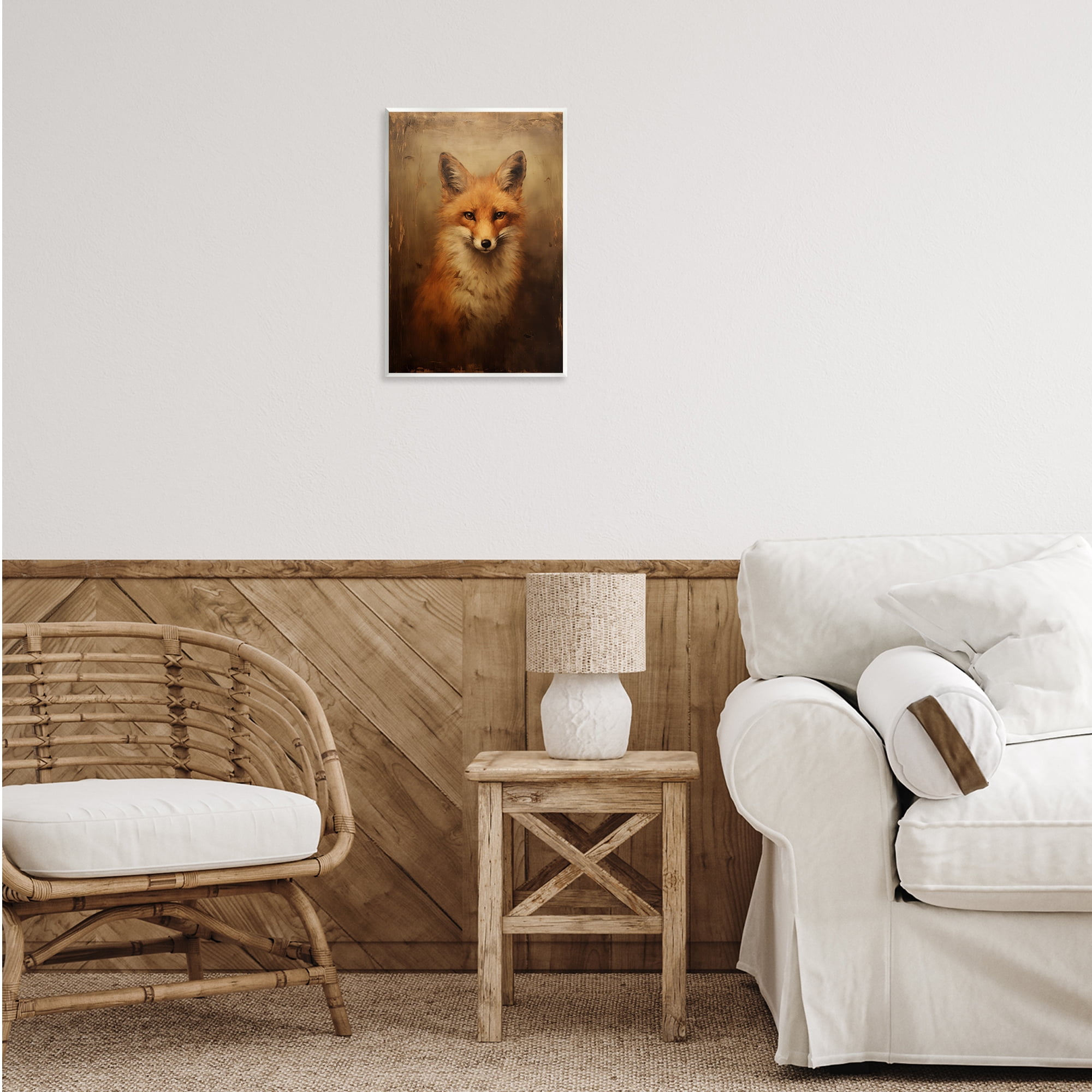 Stupell Industries Dark Fox Visage Animals & Insects Painting Unframed Art Print Wall Art, 13 x 19