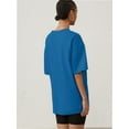 thumbnail image 2 of Womens Oversized T Shirts Summer Half Sleeve Crew Neck Tunic Tops, 2 of 4