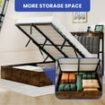 thumbnail image 3 of ModFusion - Modern Wooden Lift Up Bed Frame, Full Size Storage Bed Frame with Charging Station, Easy Assembly, Brown, 3 of 8