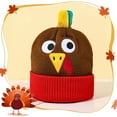 thumbnail image 4 of KANG Winter Knit Hat With Embroidered Turkey Design For Thanksgiving Family Warm Ear Cap, 4 of 4
