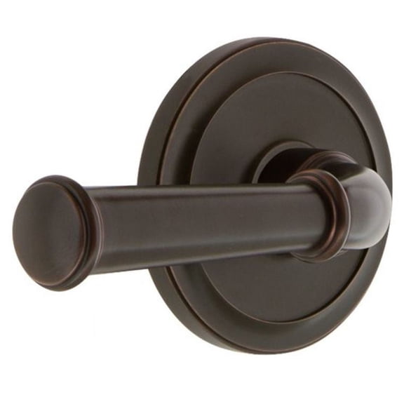Grandeur 820301 Circulaire Solid Brass Rose Right Handed Privacy Door Lever Set - Bronze