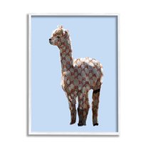 Stupell Glam Llama Fashion Pattern Symbol Animals & Insects Painting White Framed Art Print Wall Art