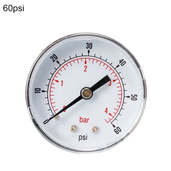Necvior Pressure Gauge 52mm Dial 1/4" BSPT Horizontal 0/15,30,60.100,160,300 PSI & Bar