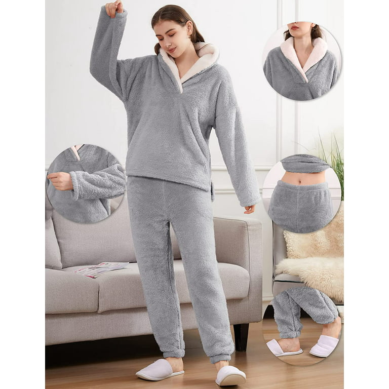 Women's Coral Fleece Pajamas Flannel Sleepwear Soft Pajamas Set Warm  Loungewear 2 Piece Pjs Set… : : Clothing, Shoes & Accessories