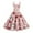 Watermelon Red, variant on Women's Christmas Print Casual Fashion Round Neck Mid-Length Dress with Vintage Style for Holiday Parties and Casual Outings,Dark Blue,M