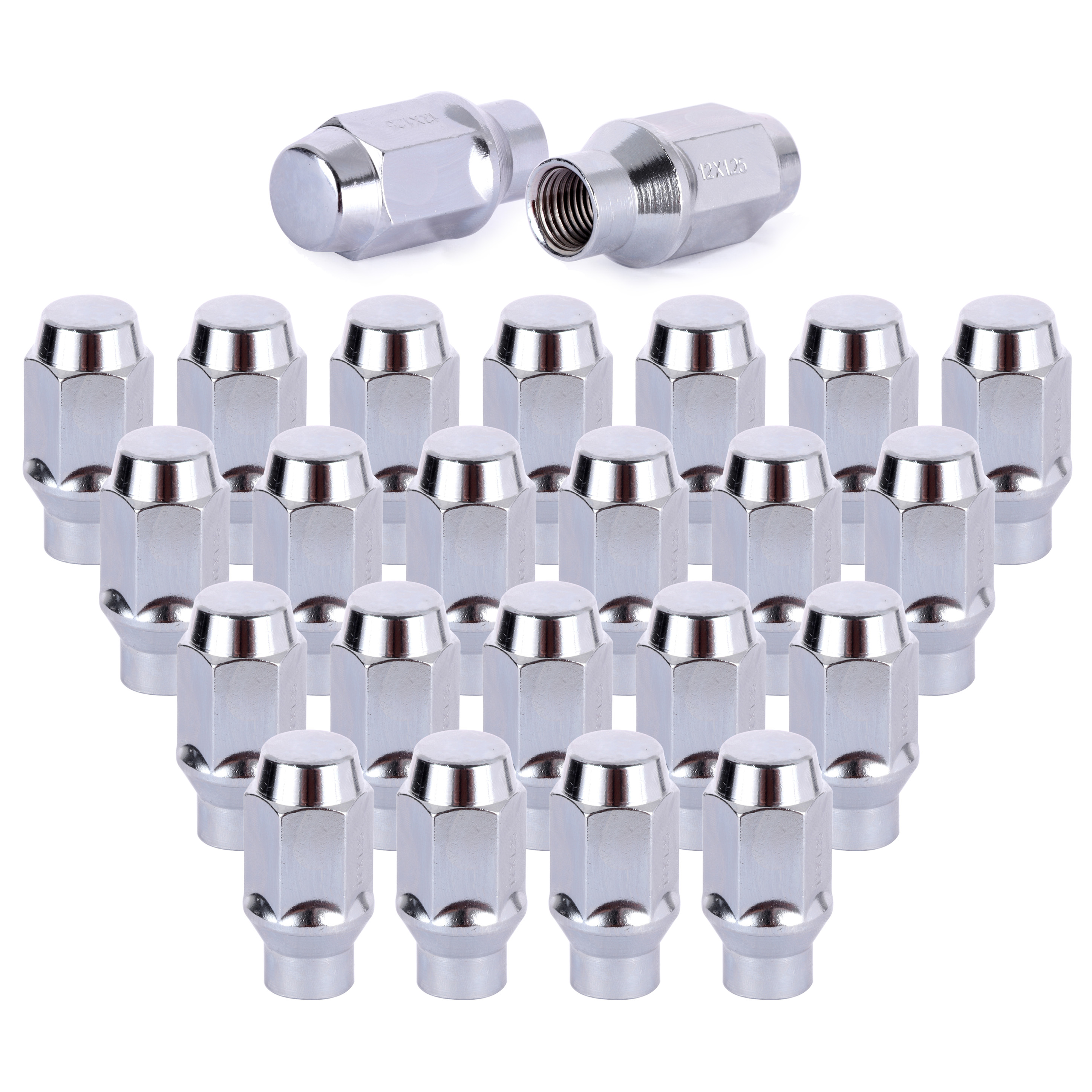 cciyu Set of 24 Silver Spline Chrome Wheel lug Nuts 12x1.25 for