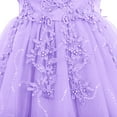 thumbnail image 6 of IBTOM CASTLE Flowers Girls Tulle Lace Dress for Kids Wedding Bridesmaid Pageant Birthday Party Communion Formal Princess Prom Maxi Gown 11-12 Years Light Purple, 6 of 8
