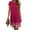 Hot Pink, variant on Women's Crew Neck Midi Dress with Floral Hem Detail Short Sleeve Casual Shift Dress for Everyday Summer Wear