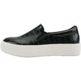 thumbnail image 2 of Soda Flat Women Shoes Slip On Loafers Casual Sneakers Memory Foam Insoles Hidden Platform / Flatform Round Toe HIKE-G PU Black Crocodile 7.5, 2 of 5