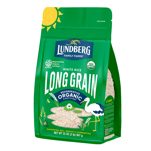 Pack of 6, Lundberg Family Farms Regenerative Organic Certified® Long Grain White Rice, 32 oz