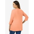 thumbnail image 2 of Woman Within Plus Size Perfect Three-Quarter Sleeve V-Neck Tee (Petite Available), 2 of 5