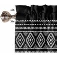 thumbnail image 5 of Boho Style Curtain Valances for Windows, Abstract Black Farmhouse Style Striped Rod Pocket Valance Window Treatments Short Curtains for Kitchen Bathroom Living Room, 5 of 6