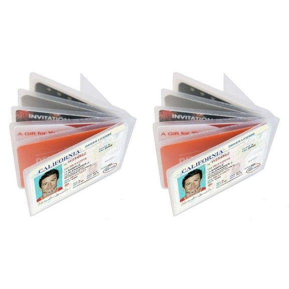 Sets of 2 Heavy Duty Vinyl Plastic for Secretary Bifold Wallet Replacement Inserts