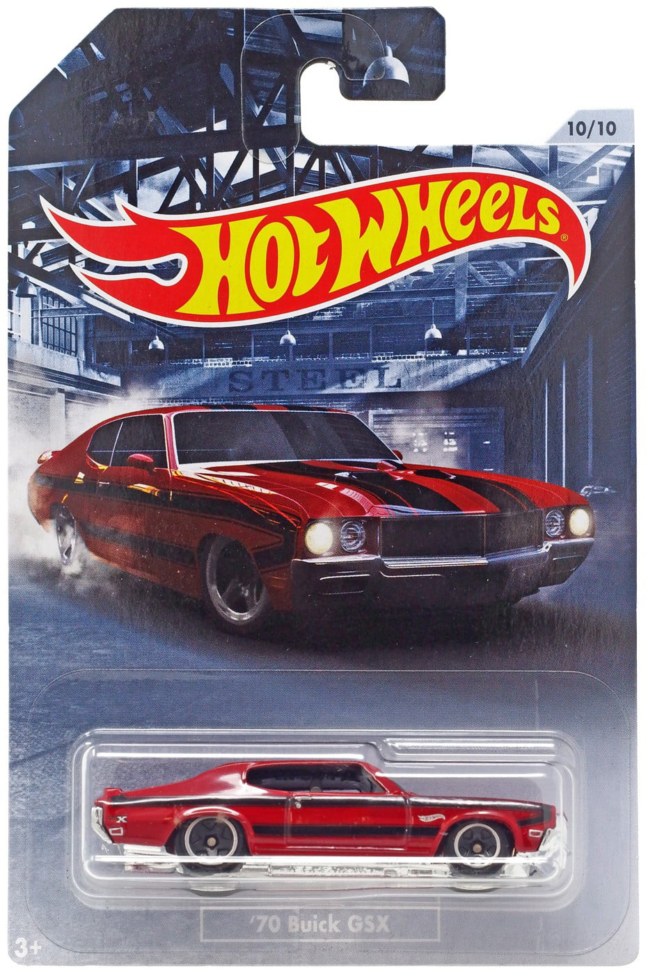 HOT WHEELS 1970 BUICK GSX American Muscle Charcoal Gray Blue Flames Spoiler