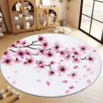 thumbnail image 4 of Round Rugs 4' x 4' Washable Round Area Rug, Watercolor Plants and Flowers Non-Slip Circle Rugs Low-Pile Floor Carpet, Soft Light Printed Rug for Living Room Bedroom, 4 of 7