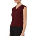 thumbnail image 4 of INSPIRE CHIC Women's Sleeveless Tank Top V Neck Camisole Casual Work Shirt S Dark Red, 4 of 5