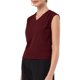 thumbnail image 4 of Camiseta sin mangas de mujer Inspire Chic, top de cuello en V, blusa casual para el trabajo, talla XL, rojo oscuro, 4 of 5