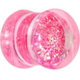 thumbnail image 2 of Body Candy Womens 1/2" 2PC Clear Pink Acrylic Glitter Saddle Plugs Double Flare Plug Ear Plug Gauges 12mm, 2 of 4
