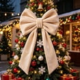 thumbnail image 5 of Sahpxhe Thick Velvet Large Christmas Bow Decorations with 180cm Streamers for Xmas Tree Doorway Fireplace Holiday Decor, 5 of 7