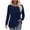 Navy, variant on Womens Shirts Long Sleeve Dressy Pullover Blouse Tunic Crewneck Solid Curved Hem Pleated Soft T-Shirts Vacation Shirts Fashion Loose Tops Workout Resort Tees Blue M