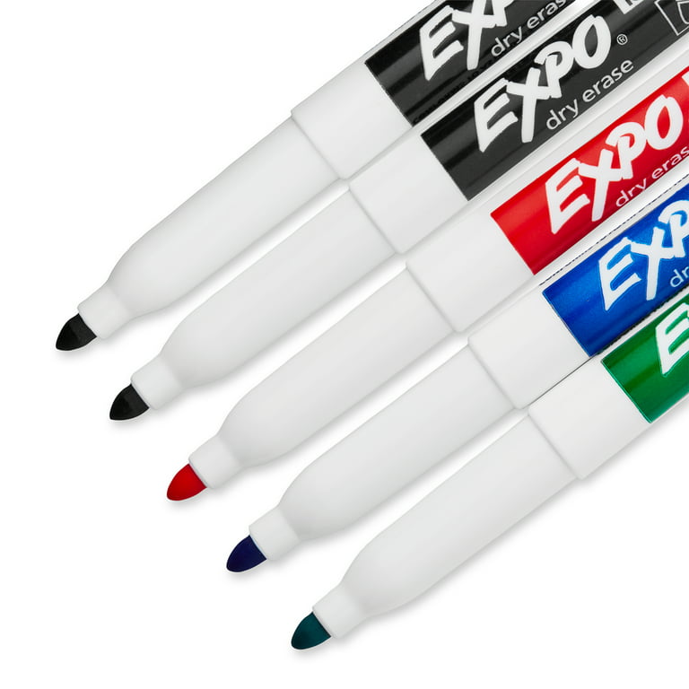 Expo Low Odor Dry Erase Marker Starter Set, Fine Tip, Assorted Colors, 7-Piece Kit