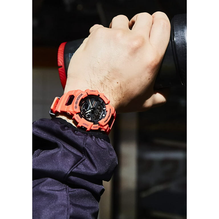 Casio Men\'s Orange Watch G-Shock Step Count Bluetooth GBA-900-4A