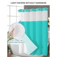 thumbnail image 6 of No Hook Shower Curtain with Snap-in Liner, Turquoise Waterproof Fabric Bathroom Curtains, Modern Pure Turquoise Bath Curtains & Mesh Top Window Stand Up Stall 54"x78", 6 of 9