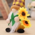 thumbnail image 4 of 11.8" Gnomes Plush Fall Decorations Hold Realistic Sunflower Buffalo Plaid Hat Autumn Plush Gnome Decor Home Table Tiered Tray Swedish Elf Ornaments Gifts, 4 of 10