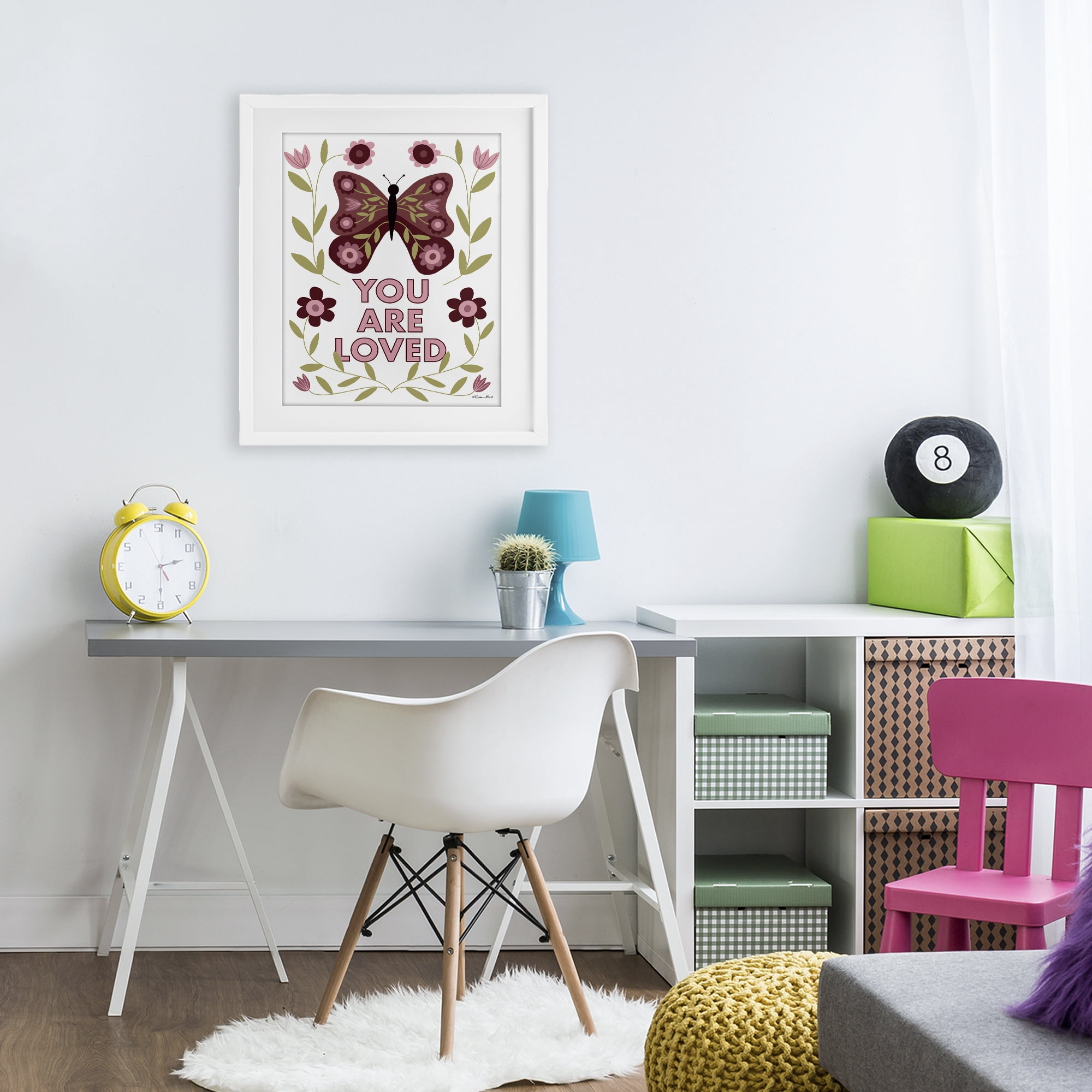 Stupell Industries You Are Loved Symmetrical White Framed Print Under Glass, design by Susan Ball